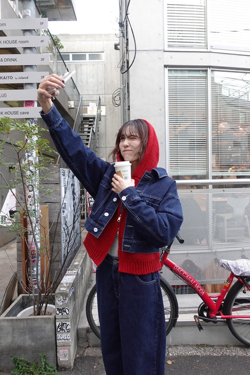 ホワイトボタンデニムJK